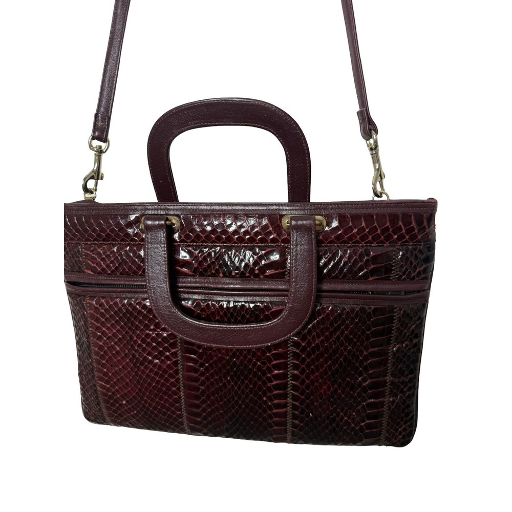 Vintage Palizzio New York‎ Burgundy Snakeskin Satchel